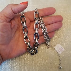 Lia Sophia Chain Reaction Enamel Link Necklace